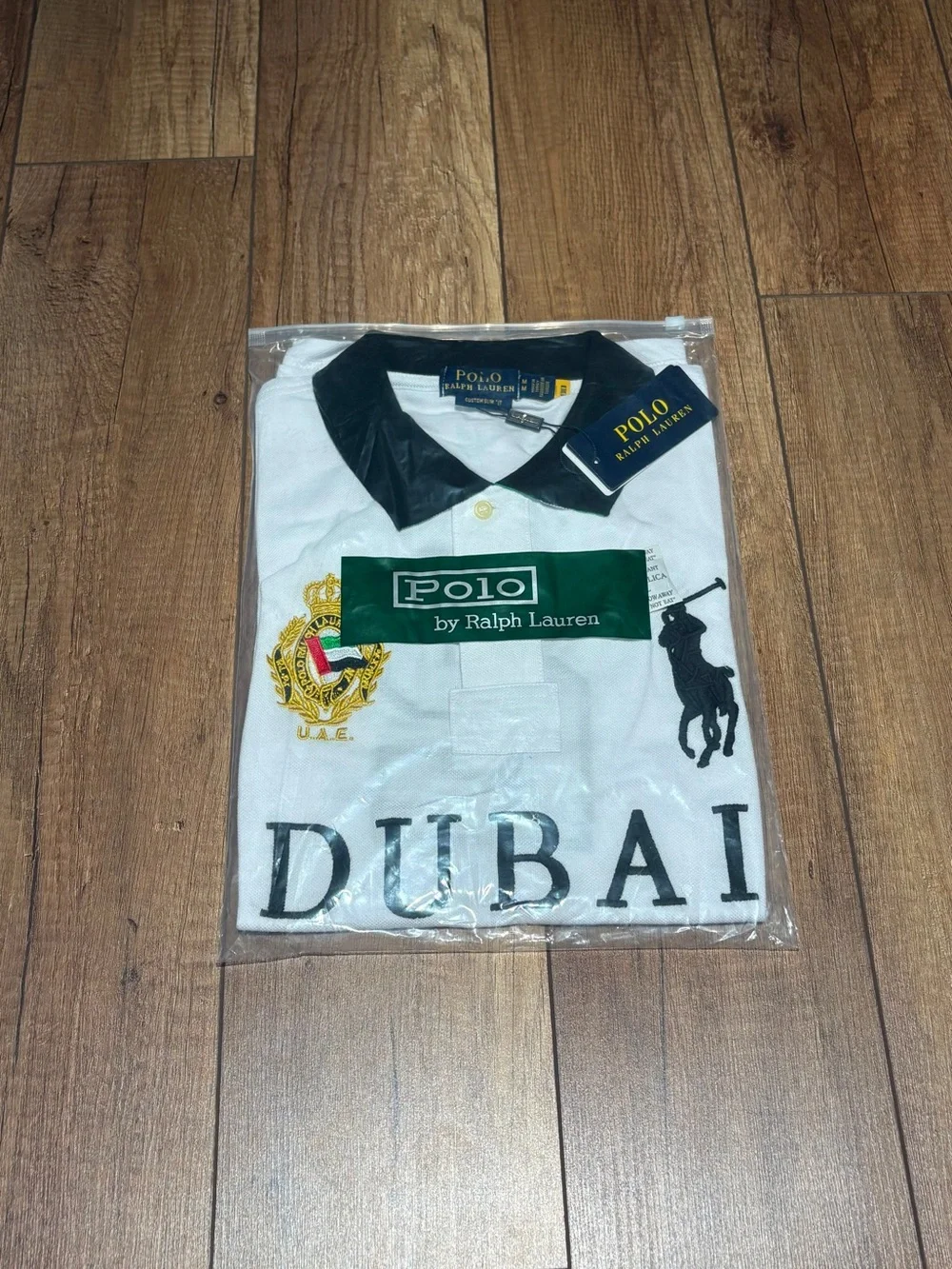 Polo Ralph Lauren Dubai White Polo Shirt Custom Slim Fit Brand New Mens Size M